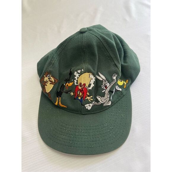 Warner Bros Looney Tunes VTG Green SnapBack Hat - Picture 2 of 6